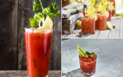 Tres Bloody Marys listos para disfrutar. Aprende como hacer bloody mary con estos deliciosos cócteles.