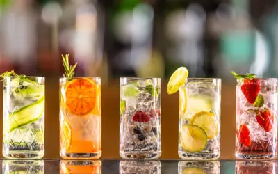 Cinco gin tonics refrescantes con frutas y hierbas. Aprende como hacer un buen gin tonic con estas ideas.