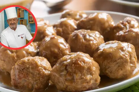 Albóndigas en salsa arguiñano, jugosas y caseras, listas para disfrutar. Un clásico de la cocina que nunca falla.