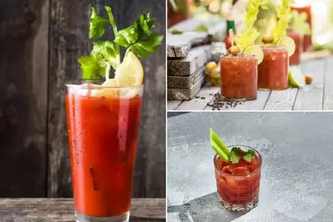 Tres Bloody Marys listos para disfrutar. Aprende como hacer bloody mary con estos deliciosos cócteles.