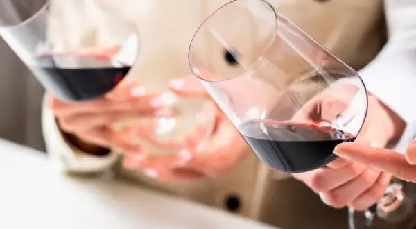 Degustación de vinos tintos. Se aprecian copas con vino, sugiriendo una comparación entre Ribera y Rioja.