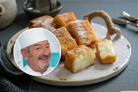 Leche frita tradicional, cremosa por dentro y crujiente